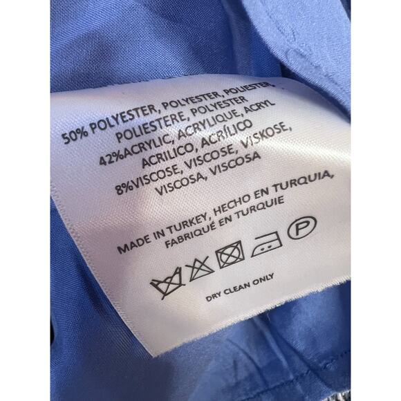 Akemi + Kin Size 6 Shift Dress Woven Denim Print Fray Accents - Picture 3 of 6